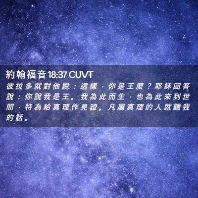 Picture 02 - 約 翰 福 音 18:37 CUVT - 彼 拉 多 就 對 他 說 ： 這 樣 ， 你 - Bible Verse Picture