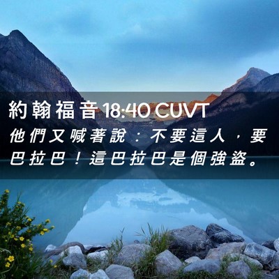 Picture 02 - 約 翰 福 音 18:40 CUVT - 他 們 又 喊 著 說 ： 不 要 這 人 ， - Bible Verse Picture