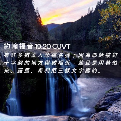 Picture 02 - 約 翰 福 音 19:20 CUVT - 有 許 多 猶 太 人 念 這 名 號 ； 因 - Bible Verse Picture