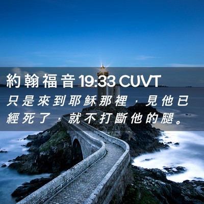 Picture 02 - 約 翰 福 音 19:33 CUVT - 只 是 來 到 耶 穌 那 裡 ， 見 他 已 - Bible Verse Picture