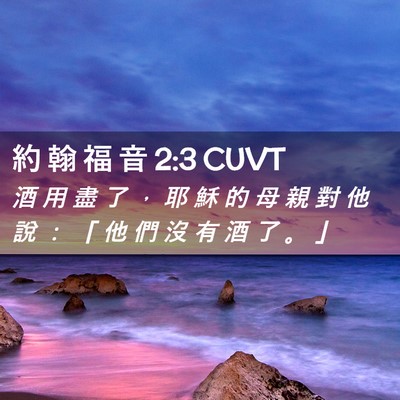 Picture 02 - 約 翰 福 音 2:3 CUVT - 酒 用 盡 了 ， 耶 穌 的 母 親 對 他 - Bible Verse Picture
