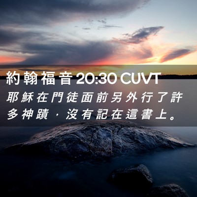 Picture 02 - 約 翰 福 音 20:30 CUVT - 耶 穌 在 門 徒 面 前 另 外 行 了 許 - Bible Verse Picture