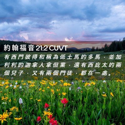 Picture 02 - 約 翰 福 音 21:2 CUVT - 有 西 門 彼 得 和 稱 為 低 土 馬 的 - Bible Verse Picture