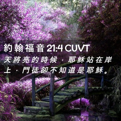 Picture 02 - 約 翰 福 音 21:4 CUVT - 天 將 亮 的 時 候 ， 耶 穌 站 在 岸 - Bible Verse Picture