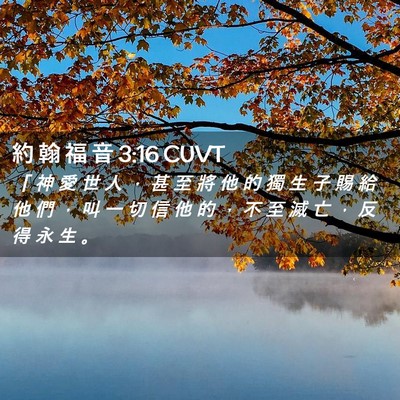 Picture 02 - 約 翰 福 音 3:16 CUVT - 「 神 愛 世 人 ， 甚 至 將 他 的 獨 - Bible Verse Picture