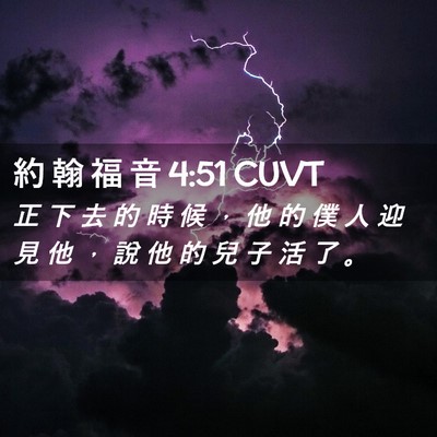 Picture 02 - 約 翰 福 音 4:51 CUVT - 正 下 去 的 時 候 ， 他 的 僕 人 迎 - Bible Verse Picture