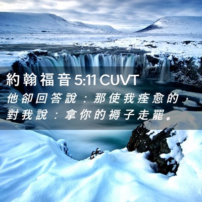 Picture 02 - 約 翰 福 音 5:11 CUVT - 他 卻 回 答 說 ： 那 使 我 痊 愈 的 - Bible Verse Picture