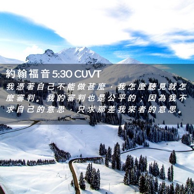 Picture 02 - 約 翰 福 音 5:30 CUVT - 我 憑 著 自 己 不 能 做 甚 麼 ， 我 - Bible Verse Picture