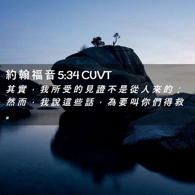 Picture 02 - 約 翰 福 音 5:34 CUVT - 其 實 ， 我 所 受 的 見 證 不 是 從 - Bible Verse Picture