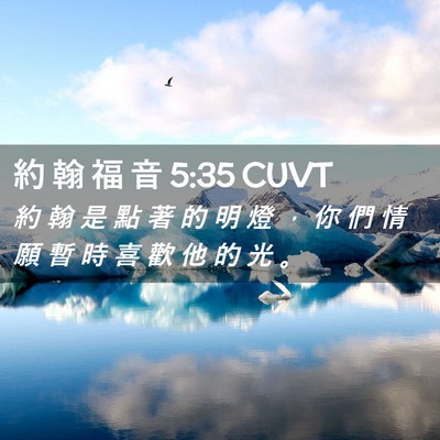 Picture 02 - 約 翰 福 音 5:35 CUVT - 約 翰 是 點 著 的 明 燈 ， 你 們 情 - Bible Verse Picture