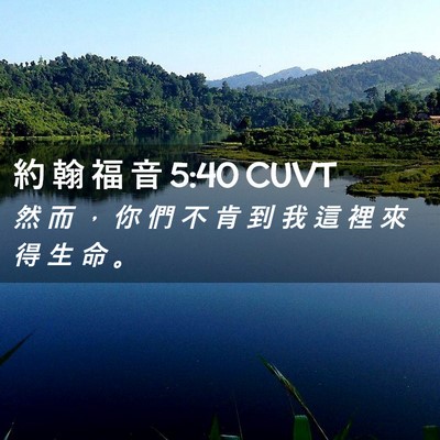 Picture 02 - 約 翰 福 音 5:40 CUVT - 然 而 ， 你 們 不 肯 到 我 這 裡 來 - Bible Verse Picture