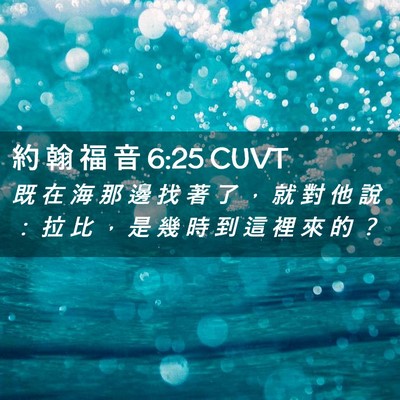 Picture 02 - 約 翰 福 音 6:25 CUVT - 既 在 海 那 邊 找 著 了 ， 就 對 他 - Bible Verse Picture