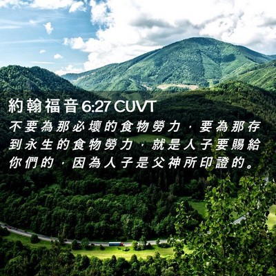 Picture 02 - 約 翰 福 音 6:27 CUVT - 不 要 為 那 必 壞 的 食 物 勞 力 ， - Bible Verse Picture