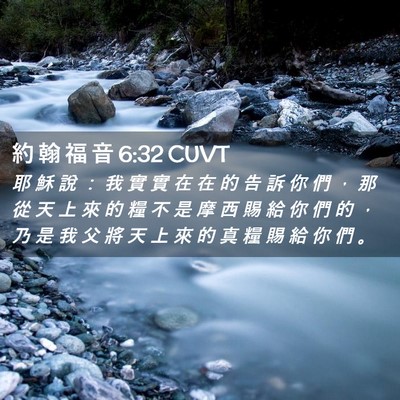 Picture 02 - 約 翰 福 音 6:32 CUVT - 耶 穌 說 ： 我 實 實 在 在 的 告 訴 - Bible Verse Picture