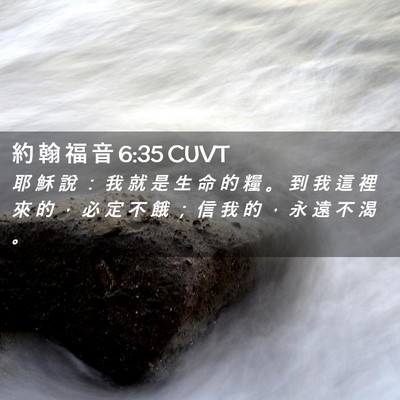 Picture 02 - 約 翰 福 音 6:35 CUVT - 耶 穌 說 ： 我 就 是 生 命 的 糧 。 - Bible Verse Picture