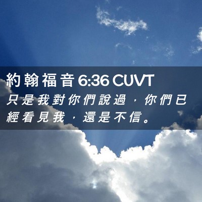 Picture 02 - 約 翰 福 音 6:36 CUVT - 只 是 我 對 你 們 說 過 ， 你 們 已 - Bible Verse Picture