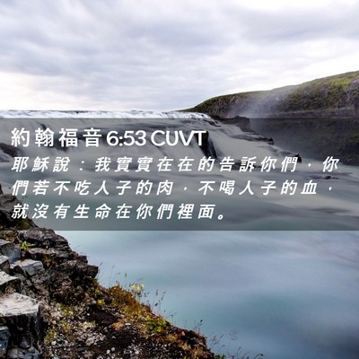 Picture 02 - 約 翰 福 音 6:53 CUVT - 耶 穌 說 ： 我 實 實 在 在 的 告 訴 - Bible Verse Picture