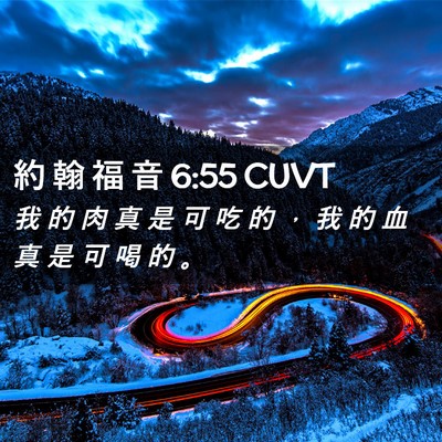 Picture 02 - 約 翰 福 音 6:55 CUVT - 我 的 肉 真 是 可 吃 的 ， 我 的 血 - Bible Verse Picture