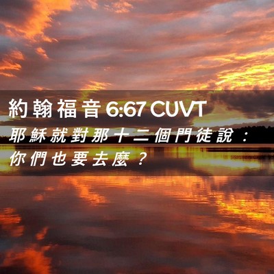 Picture 02 - 約 翰 福 音 6:67 CUVT - 耶 穌 就 對 那 十 二 個 門 徒 說 ： - Bible Verse Picture