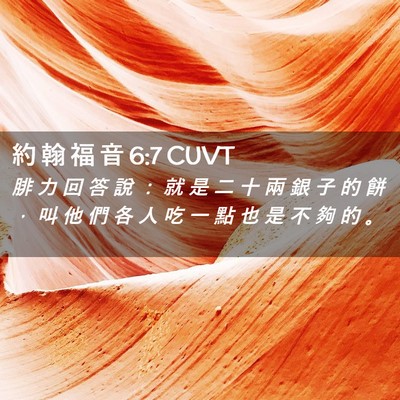 Picture 02 - 約 翰 福 音 6:7 CUVT - 腓 力 回 答 說 ： 就 是 二 十 兩 銀 - Bible Verse Picture