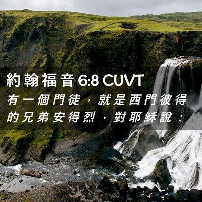 Picture 02 - 約 翰 福 音 6:8 CUVT - 有 一 個 門 徒 ， 就 是 西 門 彼 得 - Bible Verse Picture
