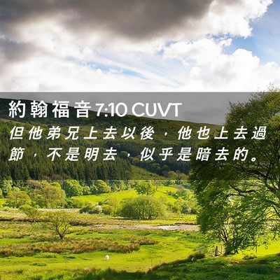 Picture 02 - 約 翰 福 音 7:10 CUVT - 但 他 弟 兄 上 去 以 後 ， 他 也 上 - Bible Verse Picture