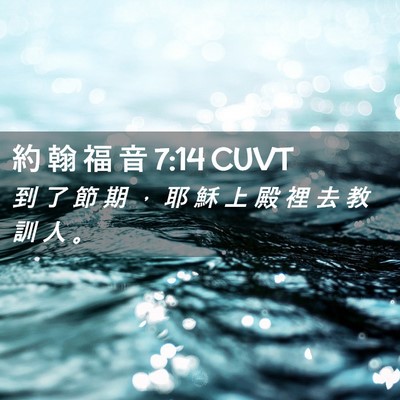 Picture 02 - 約 翰 福 音 7:14 CUVT - 到 了 節 期 ， 耶 穌 上 殿 裡 去 教 - Bible Verse Picture
