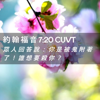 Picture 02 - 約 翰 福 音 7:20 CUVT - 眾 人 回 答 說 ： 你 是 被 鬼 附 著 - Bible Verse Picture
