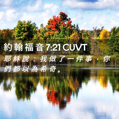 Picture 02 - 約 翰 福 音 7:21 CUVT - 耶 穌 說 ： 我 做 了 一 件 事 ， 你 - Bible Verse Picture