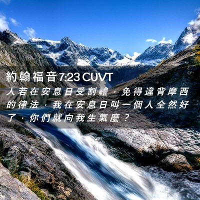 Picture 02 - 約 翰 福 音 7:23 CUVT - 人 若 在 安 息 日 受 割 禮 ， 免 得 - Bible Verse Picture