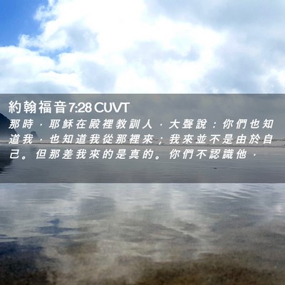 Picture 02 - 約 翰 福 音 7:28 CUVT - 那 時 ， 耶 穌 在 殿 裡 教 訓 人 ， - Bible Verse Picture
