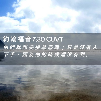 Picture 02 - 約 翰 福 音 7:30 CUVT - 他 們 就 想 要 捉 拿 耶 穌 ； 只 是 - Bible Verse Picture