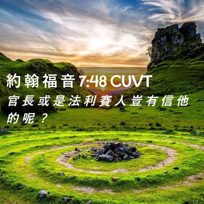 Picture 02 - 約 翰 福 音 7:48 CUVT - 官 長 或 是 法 利 賽 人 豈 有 信 他 - Bible Verse Picture