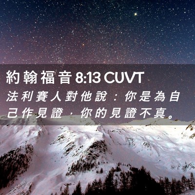 Picture 02 - 約 翰 福 音 8:13 CUVT - 法 利 賽 人 對 他 說 ： 你 是 為 自 - Bible Verse Picture