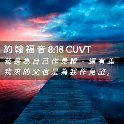 Picture 02 - 約 翰 福 音 8:18 CUVT - 我 是 為 自 己 作 見 證 ， 還 有 差 - Bible Verse Picture
