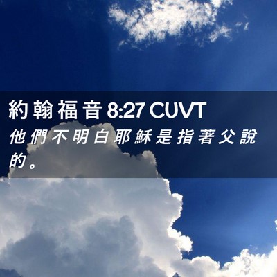 Picture 02 - 約 翰 福 音 8:27 CUVT - 他 們 不 明 白 耶 穌 是 指 著 父 說 - Bible Verse Picture