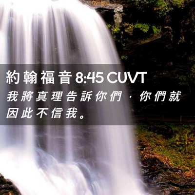 Picture 02 - 約 翰 福 音 8:45 CUVT - 我 將 真 理 告 訴 你 們 ， 你 們 就 - Bible Verse Picture