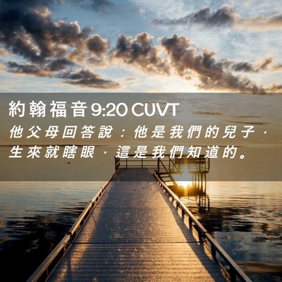 Picture 02 - 約 翰 福 音 9:20 CUVT - 他 父 母 回 答 說 ： 他 是 我 們 的 - Bible Verse Picture