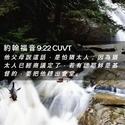 Picture 02 - 約 翰 福 音 9:22 CUVT - 他 父 母 說 這 話 ， 是 怕 猶 太 人 - Bible Verse Picture