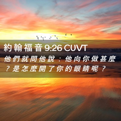 Picture 02 - 約 翰 福 音 9:26 CUVT - 他 們 就 問 他 說 ： 他 向 你 做 甚 - Bible Verse Picture