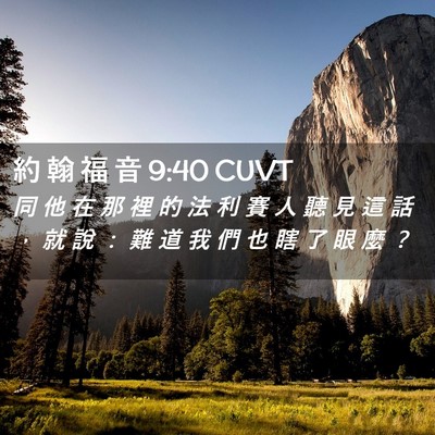 Picture 02 - 約 翰 福 音 9:40 CUVT - 同 他 在 那 裡 的 法 利 賽 人 聽 見 - Bible Verse Picture