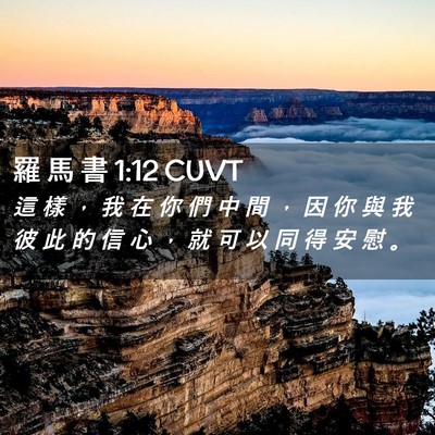 Picture 02 - 羅 馬 書 1:12 CUVT - 這 樣 ， 我 在 你 們 中 間 ， 因 你 - Bible Verse Picture