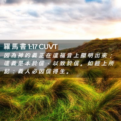 Picture 02 - 羅 馬 書 1:17 CUVT - 因 為 神 的 義 正 在 這 福 音 上 顯 - Bible Verse Picture