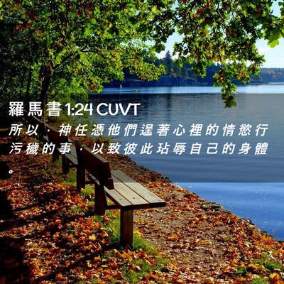 Picture 02 - 羅 馬 書 1:24 CUVT - 所 以 ， 神 任 憑 他 們 逞 著 心 裡 - Bible Verse Picture