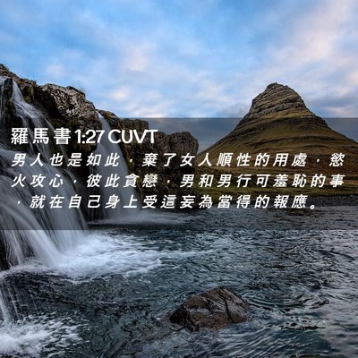 Picture 02 - 羅 馬 書 1:27 CUVT - 男 人 也 是 如 此 ， 棄 了 女 人 順 - Bible Verse Picture