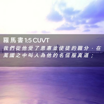 Picture 02 - 羅 馬 書 1:5 CUVT - 我 們 從 他 受 了 恩 惠 並 使 徒 的 - Bible Verse Picture