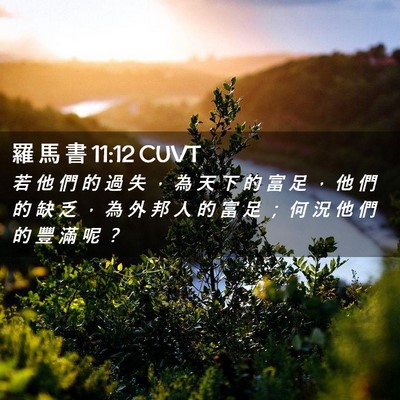 Picture 02 - 羅 馬 書 11:12 CUVT - 若 他 們 的 過 失 ， 為 天 下 的 富 - Bible Verse Picture