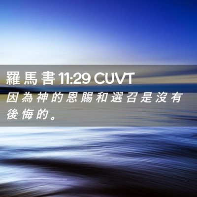 Picture 02 - 羅 馬 書 11:29 CUVT - 因 為 神 的 恩 賜 和 選 召 是 沒 有 - Bible Verse Picture