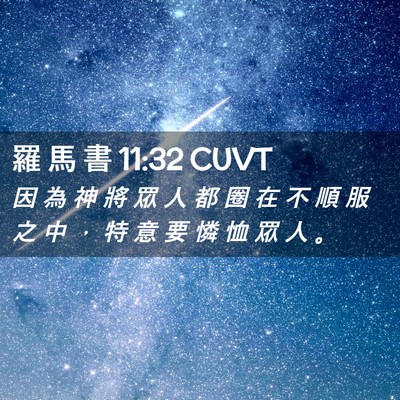 Picture 02 - 羅 馬 書 11:32 CUVT - 因 為 神 將 眾 人 都 圈 在 不 順 服 - Bible Verse Picture