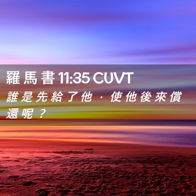 Picture 02 - 羅 馬 書 11:35 CUVT - 誰 是 先 給 了 他 ， 使 他 後 來 償 - Bible Verse Picture